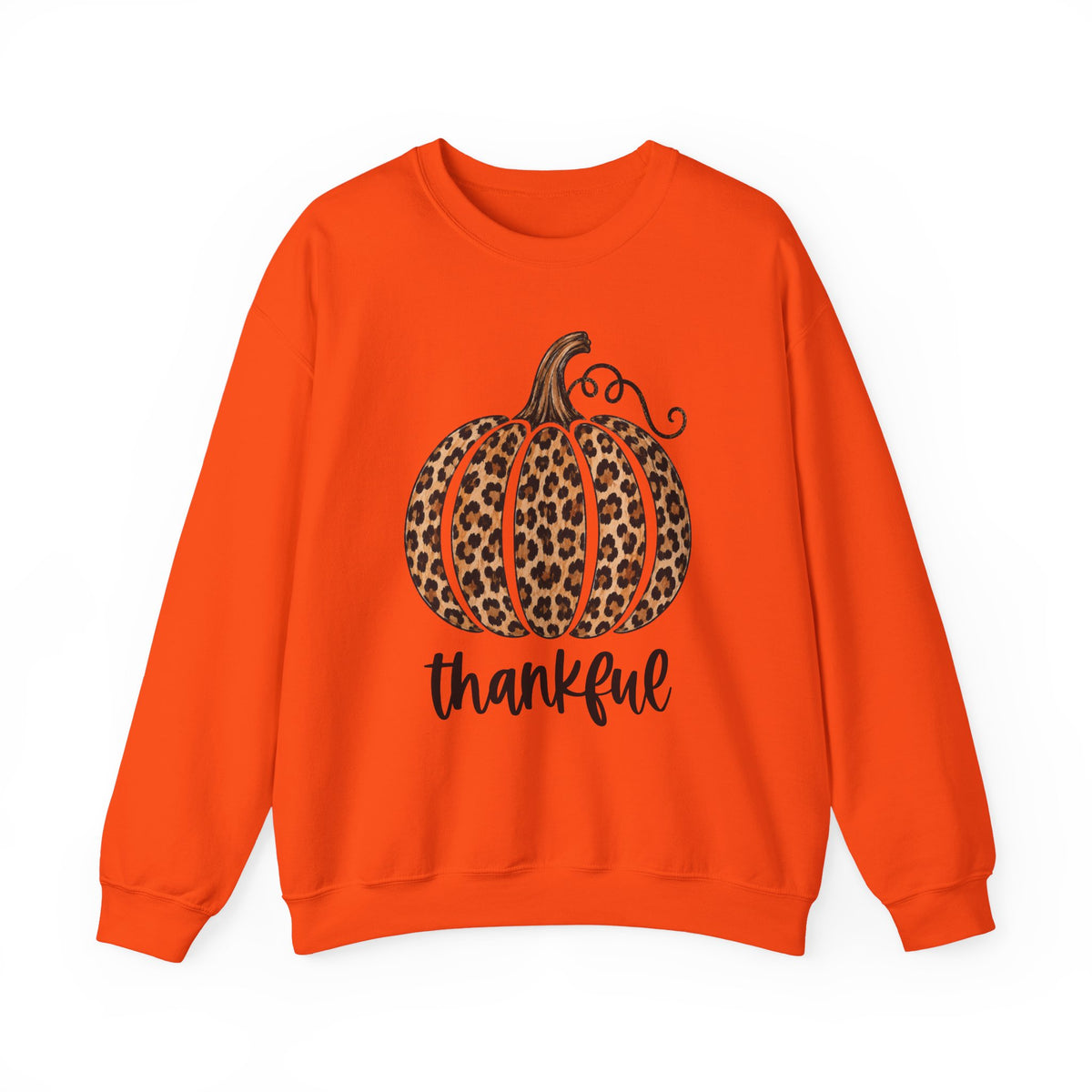 Thankful Leopard Pumpkin fall crewneck sweatshirt – color variant 4