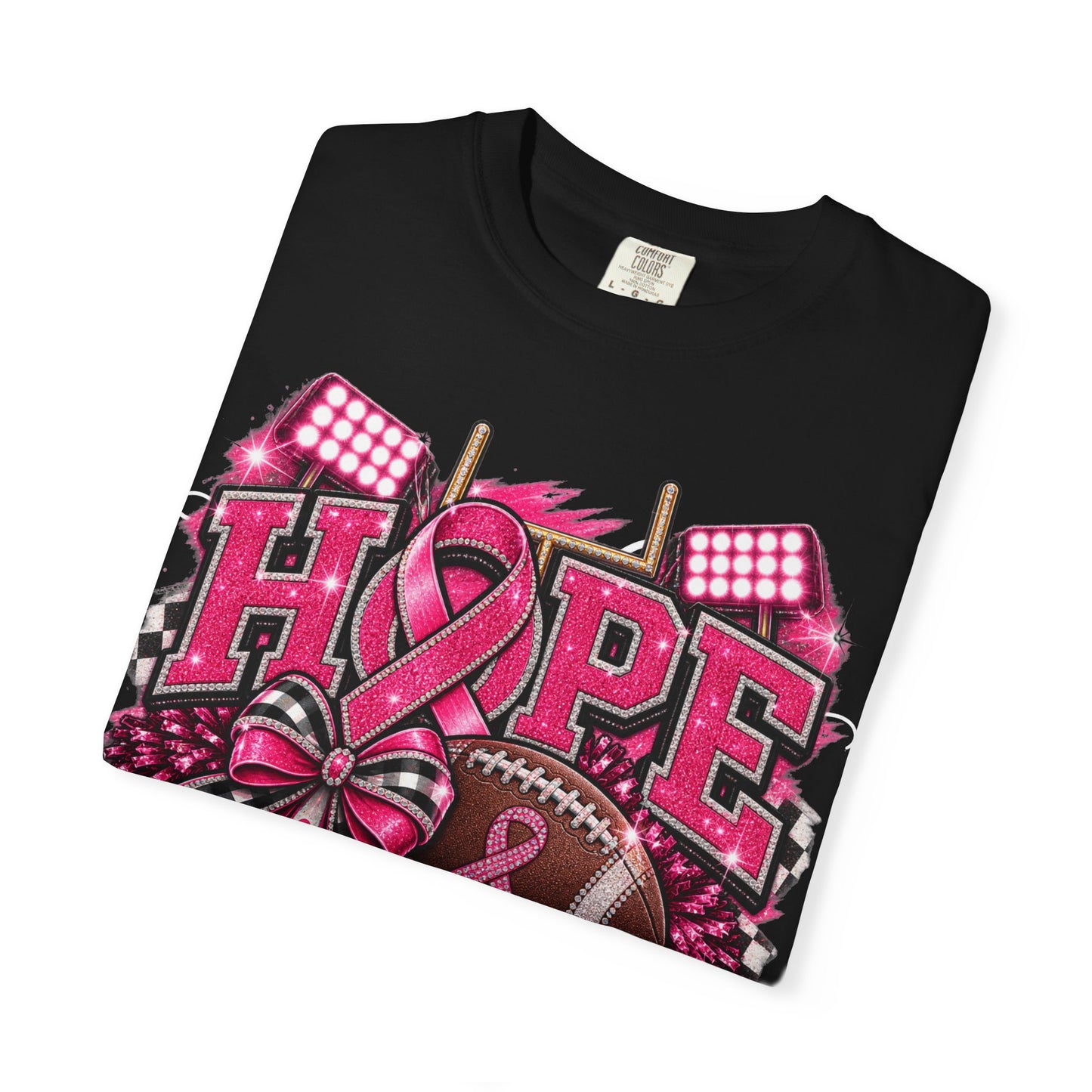Hope is Our Home Field T-shirt, Cancer Awareness Football Crewneck tee