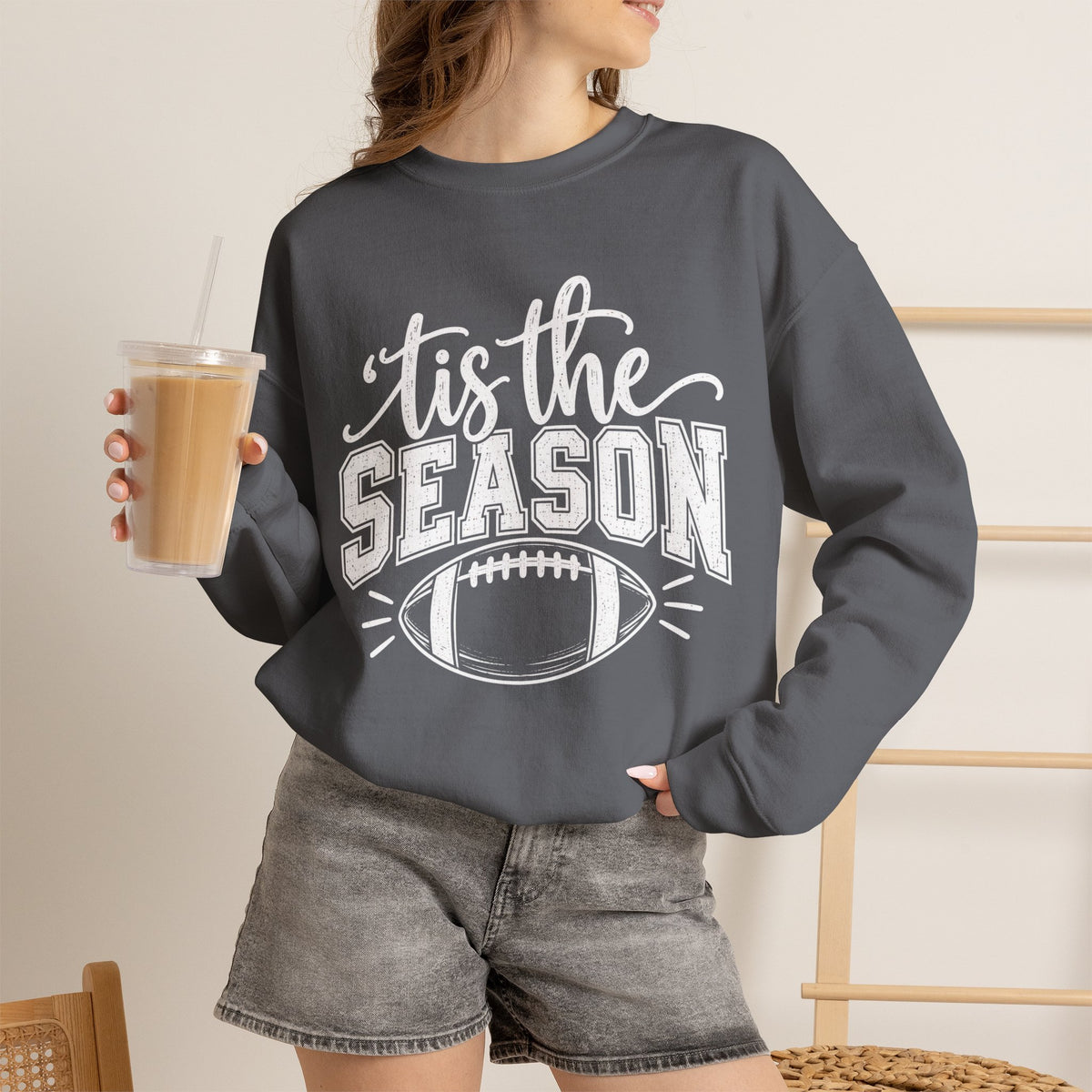 Football 'Tis The Season holiday crewneck sweatshirt – color variant 19
