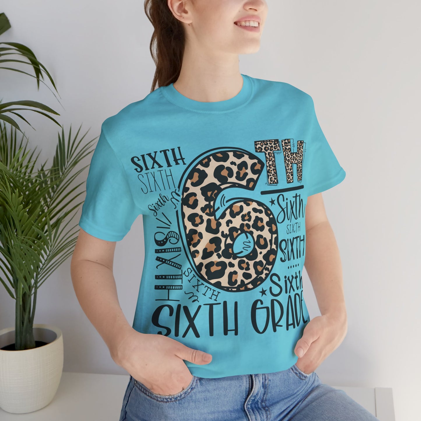 6th Grade Leopard Print T-Shirt — Cute Back-to-School Tee for Girls