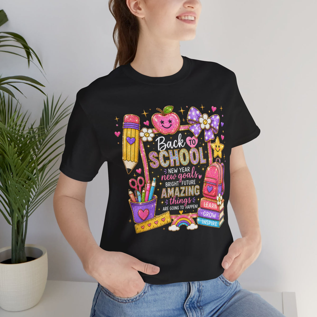 Back-to-School colorful new school year teacher shirt – color variant 2