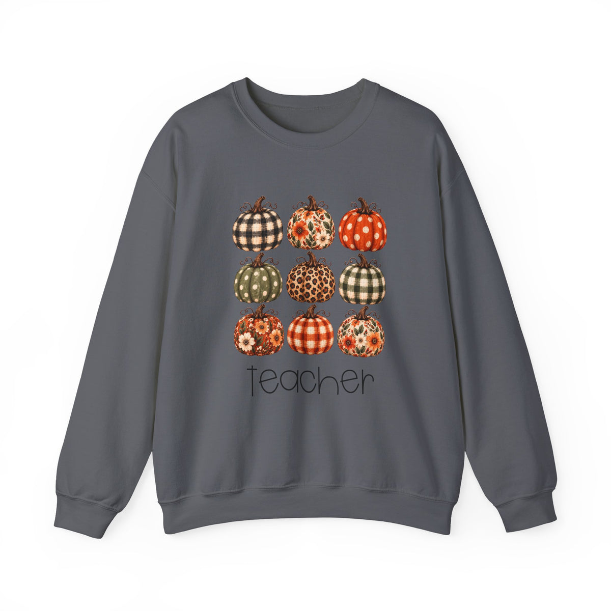 Fall Pumpkin teacher crewneck sweatshirt – color variant 1