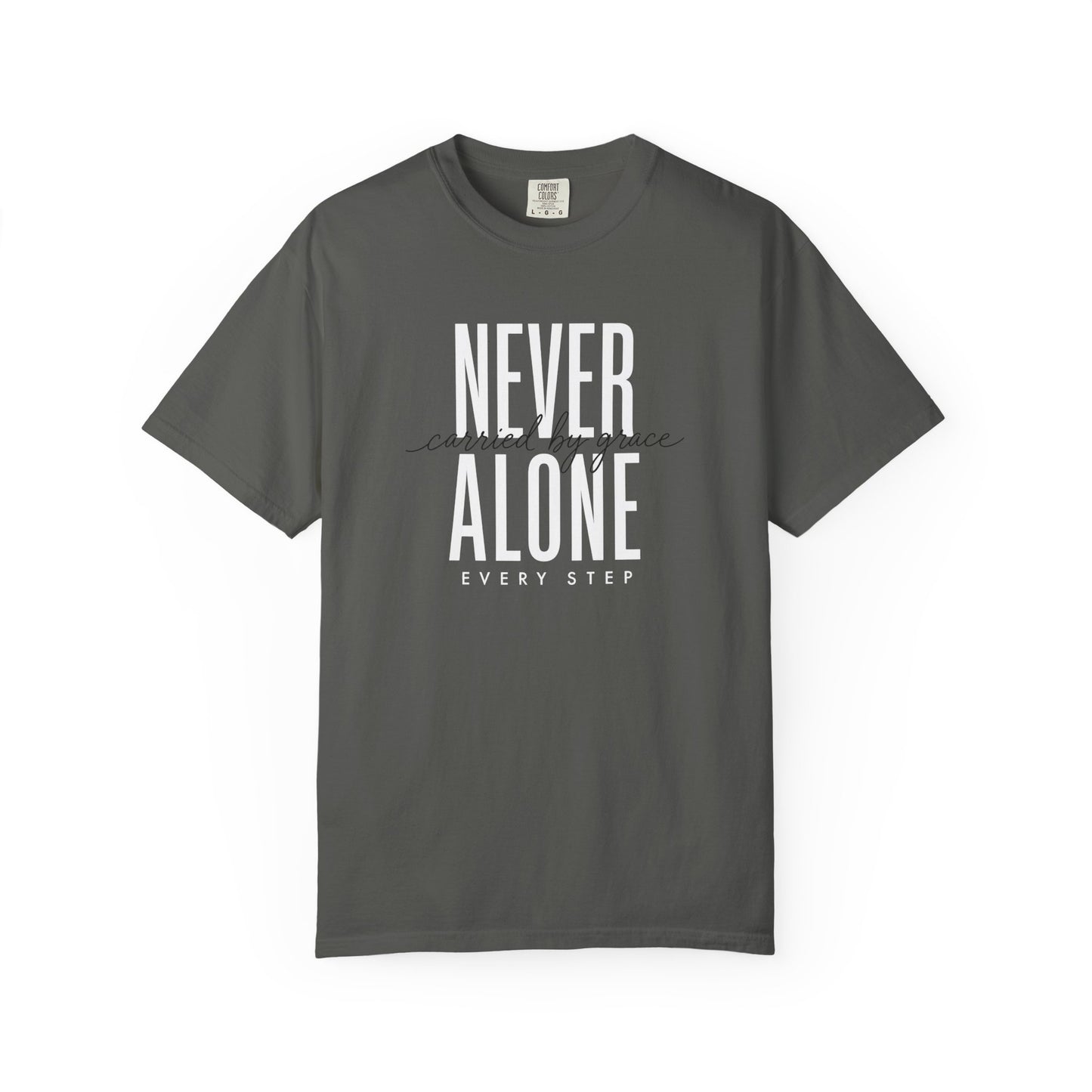 Never Alone Inspirational T-Shirt, Christian Tee, Christian Gift Crewneck Tee