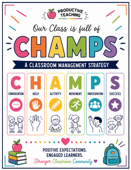 CHAMPS Classroom Management Strategy - Our Class is Full of CHAMPS poster